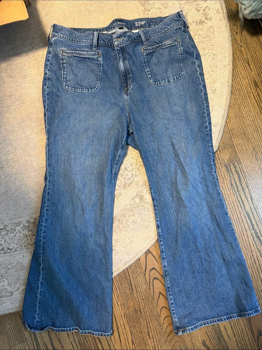 J. Crew Dark Blue Flare Wide-Leg Jeans